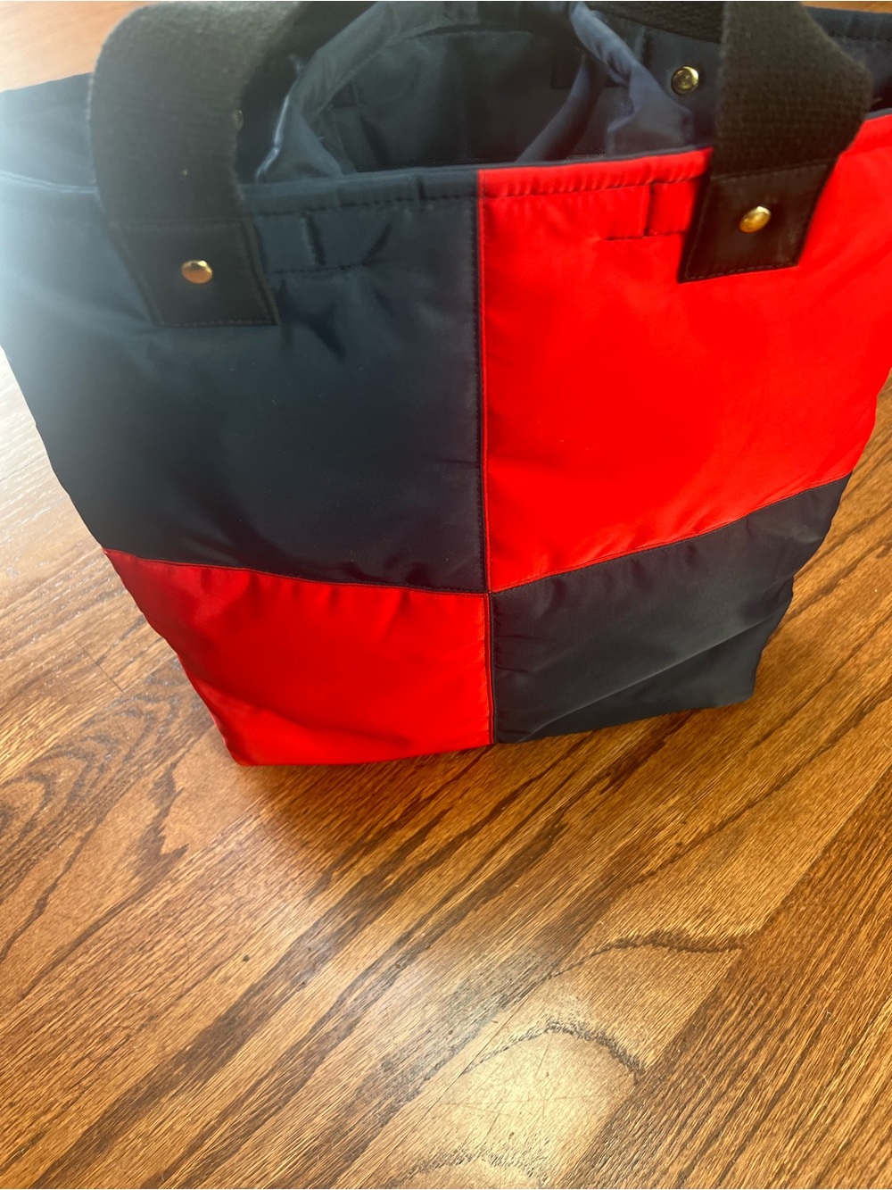 Clare V Annie Colorblock Red & Navy Tote Bag - Picture 9 of 10